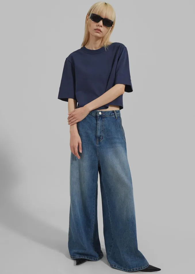 Women Eve Wide Leg Jeans 8211 Medium Wash The Frankie Shop Bottoms