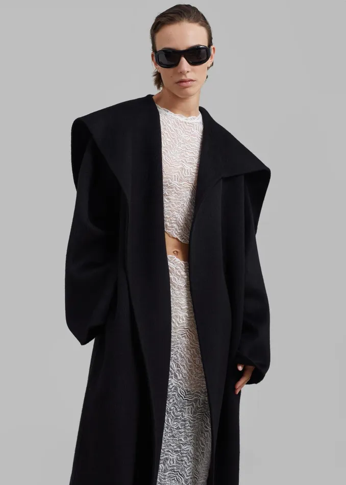 Women Evelyn Coat 8211 Black The Frankie Shop Outerwear