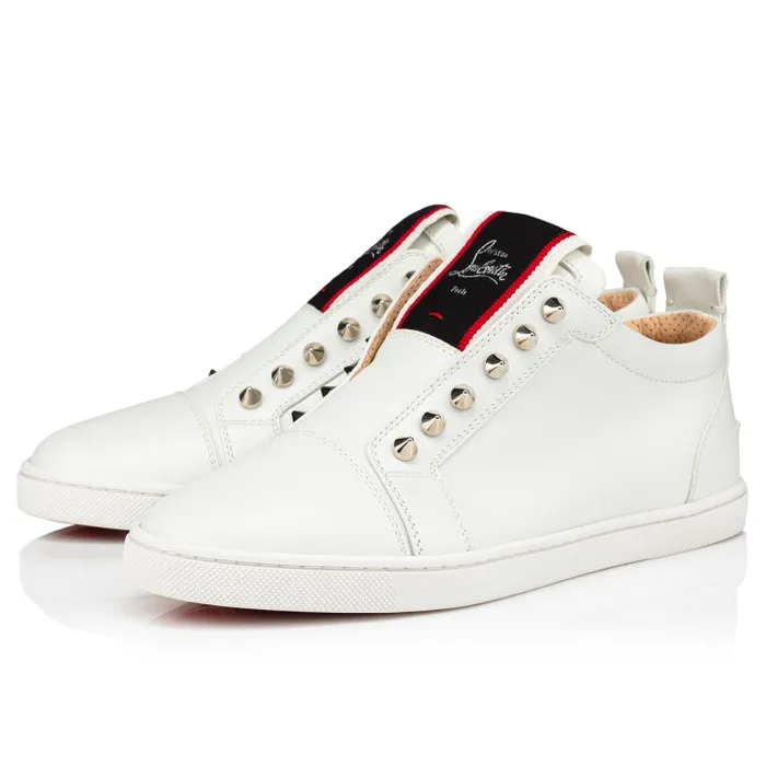 Women FAV Fique A Vontade Sneakers 8211 Calf Leather 8211 White Christian Louboutin Sneakers