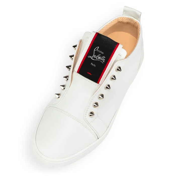 Women FAV Fique A Vontade Sneakers 8211 Calf Leather 8211 White Christian Louboutin Sneakers