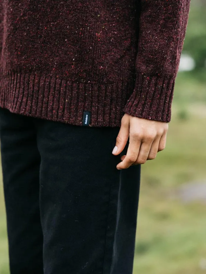 Women Farne Roll Neck Knit Jumper Black Cherry Finisterre Knitwear
