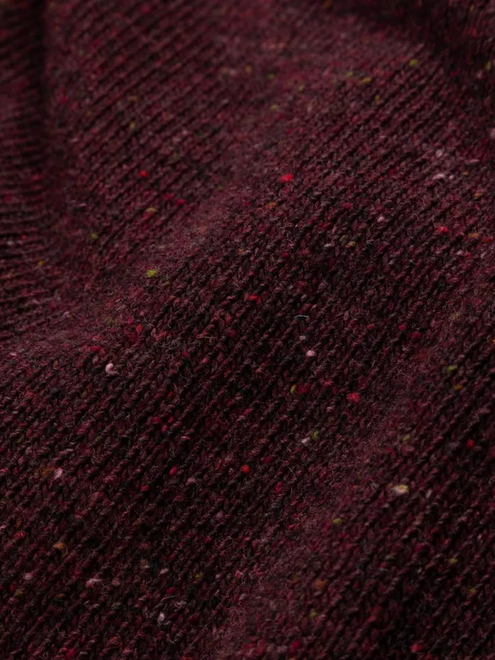 Women Farne Roll Neck Knit Jumper Black Cherry Finisterre Knitwear