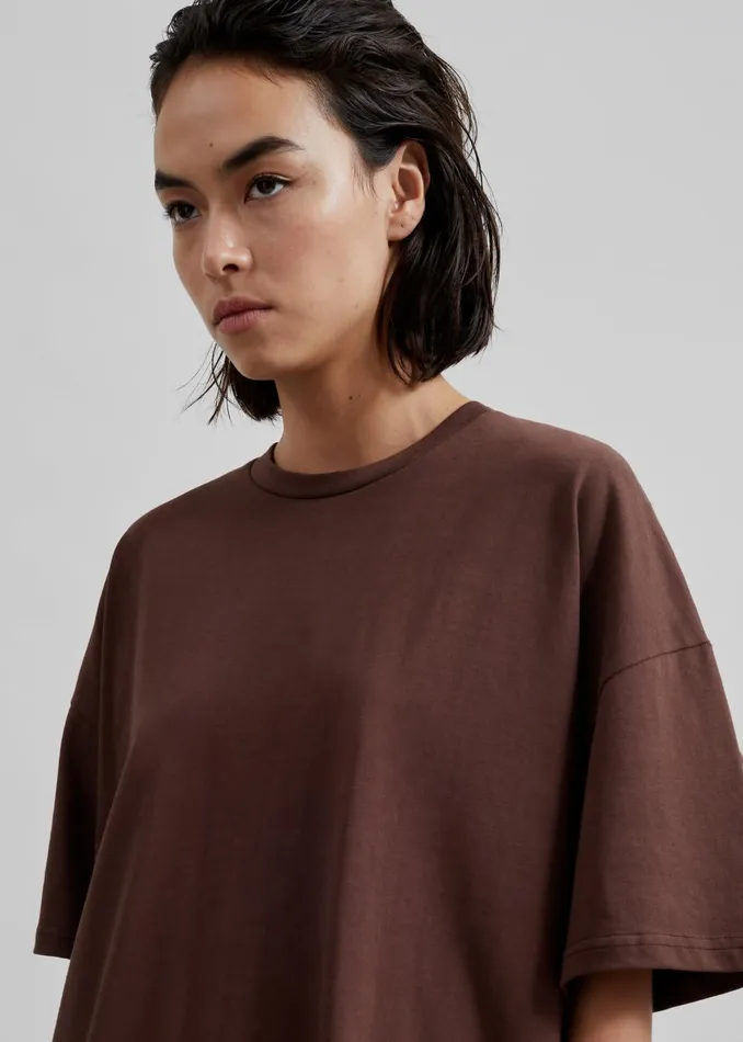 Women Faro Boxy Tee 8211 Brown The Frankie Shop Tops