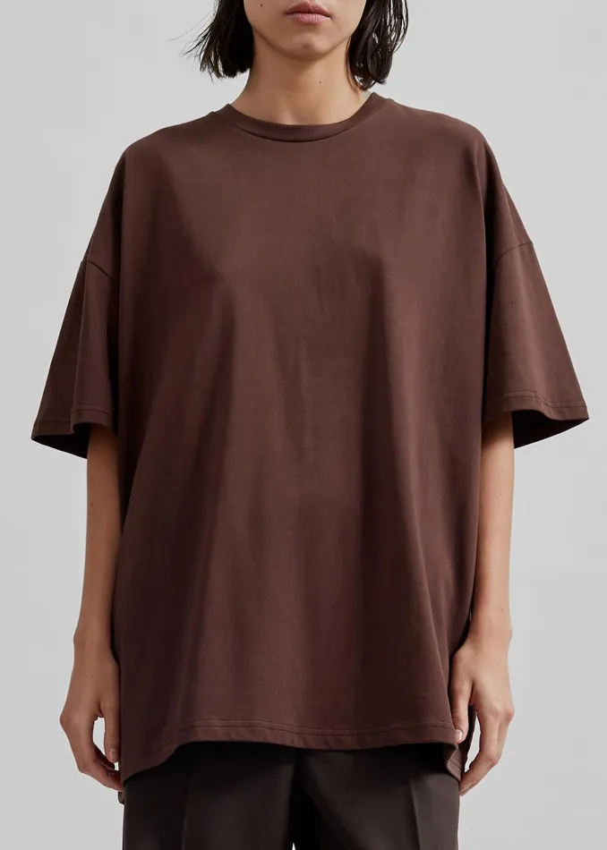 Women Faro Boxy Tee 8211 Brown The Frankie Shop Tops