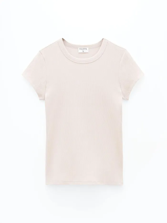 Women Fine Rib Tee Powder Filippa K Tops