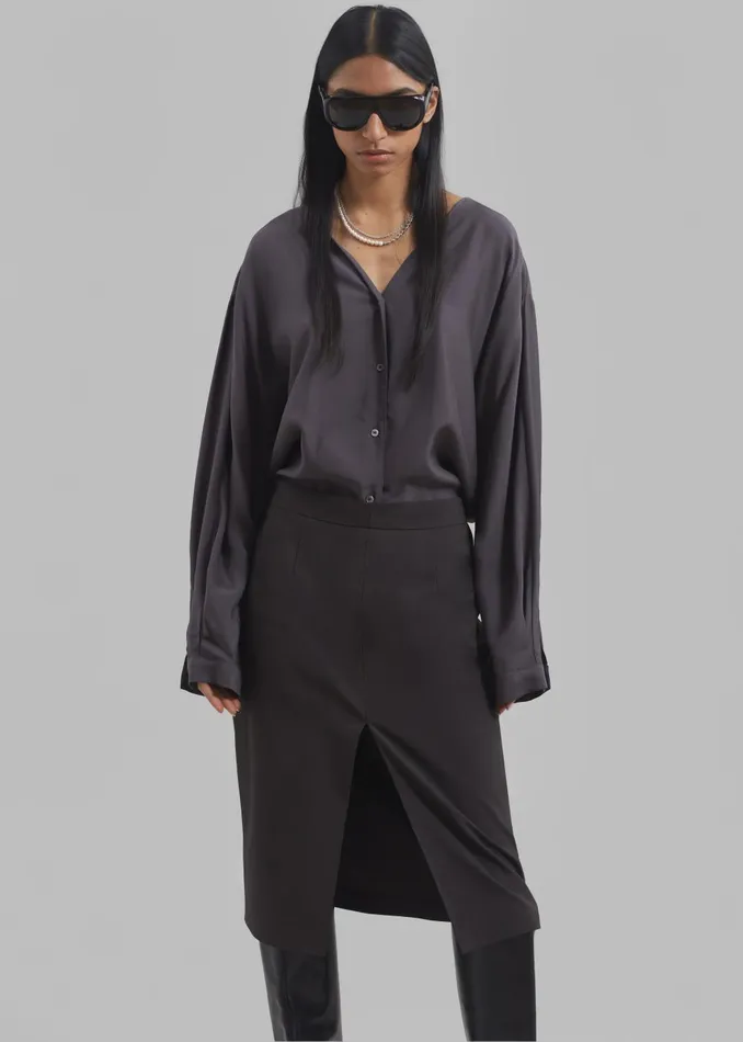 Women Finley Blouse 8211 Charcoal The Frankie Shop Tops