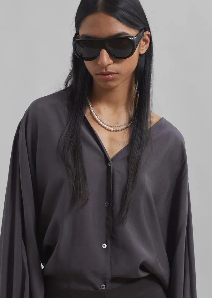 Women Finley Blouse 8211 Charcoal The Frankie Shop Tops