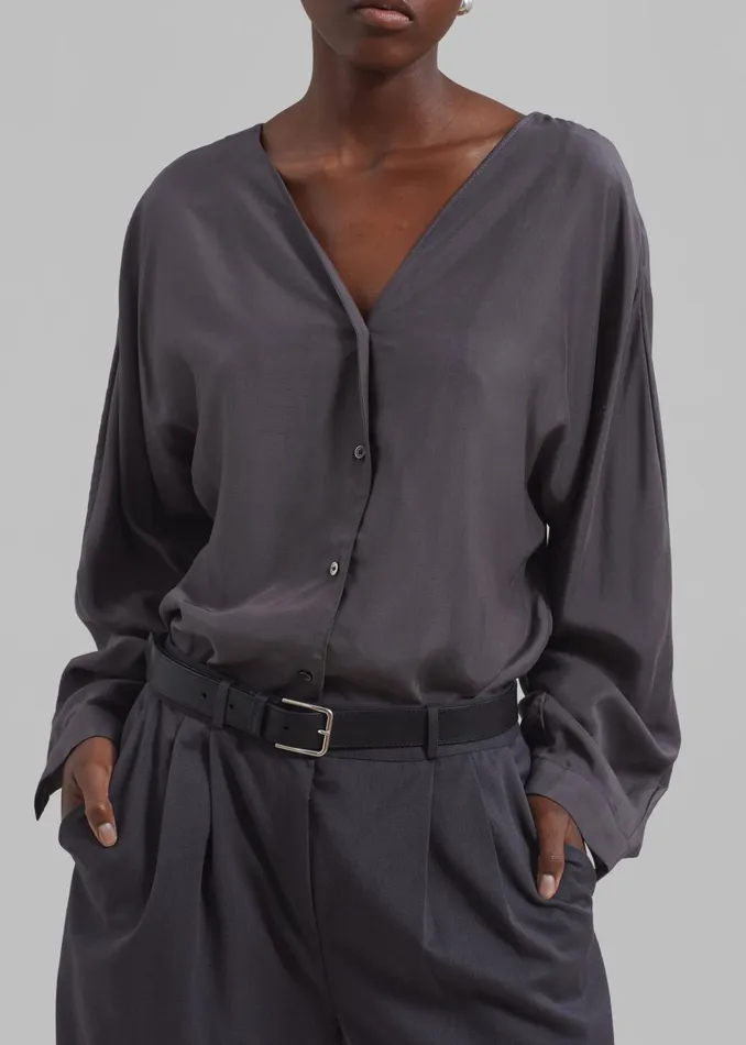 Women Finley Blouse 8211 Charcoal The Frankie Shop Tops