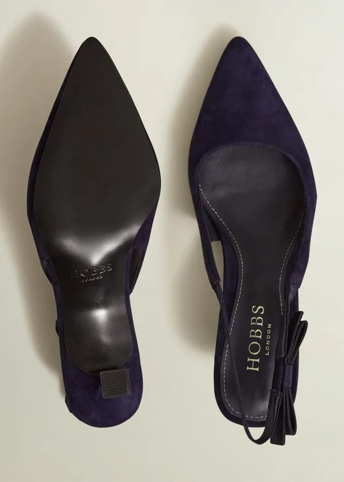 Women Flats Hobbs Safia Suede Slingbacks Midnight