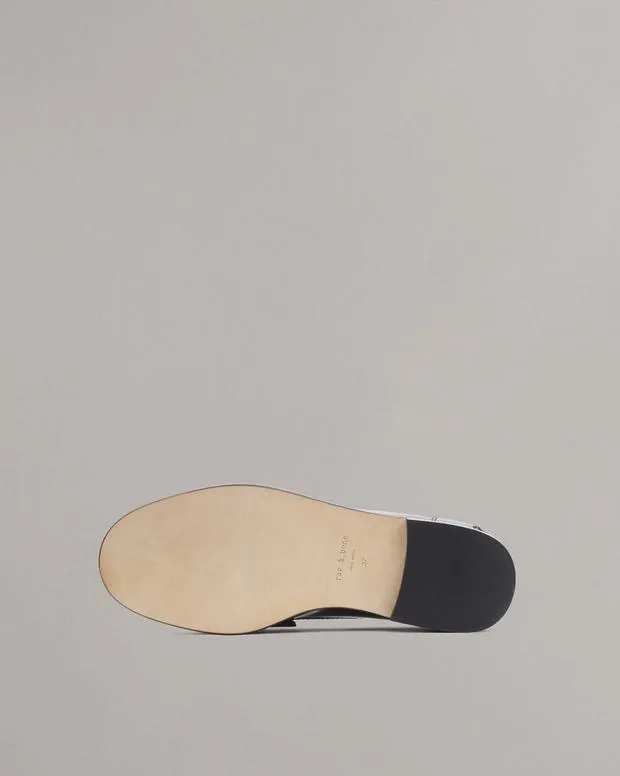 Women Flats Rag and Bone Carter Leather Loafer Blackwhite