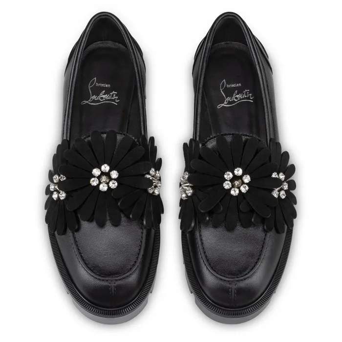 Women Flora Moc Loafers 8211 Nappa Leather And Suede 8211 Black Christian Louboutin Flats and Loafers