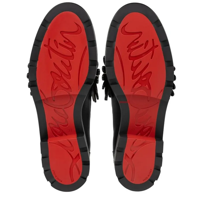 Women Flora Moc Loafers 8211 Nappa Leather And Suede 8211 Black Christian Louboutin Flats and Loafers
