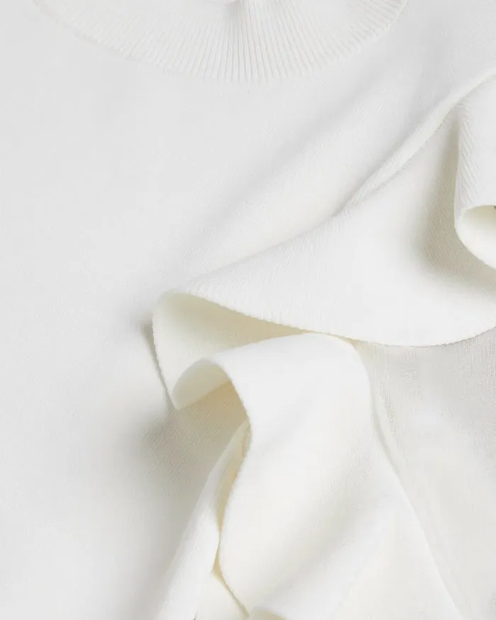Women FLORAAS 8211 Fitted Knit Top With Sheer Shoulders White Ted Baker Tops and Blouses Women FLORAAS 8211 Fitted Knit Top With Sheer Shoulders White Ted Baker Tops and Blouses