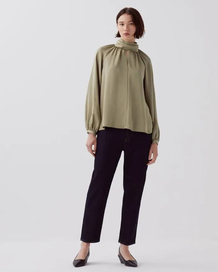 Women Flowing Blouse Covert Green Comptoir Des Cotonniers Blouses and Shirts and Tops