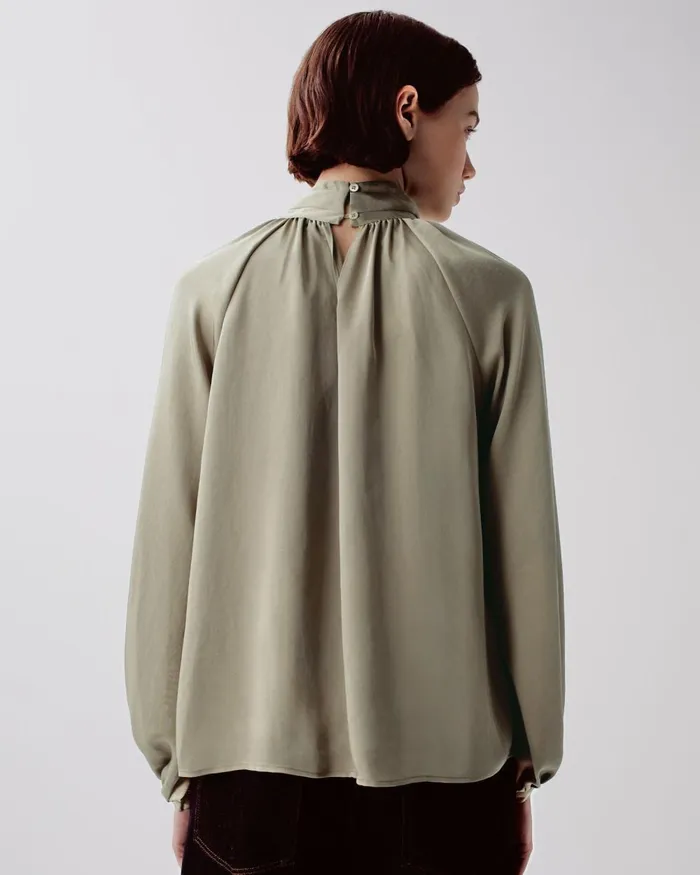 Women Flowing Blouse Covert Green Comptoir Des Cotonniers Blouses and Shirts and Tops