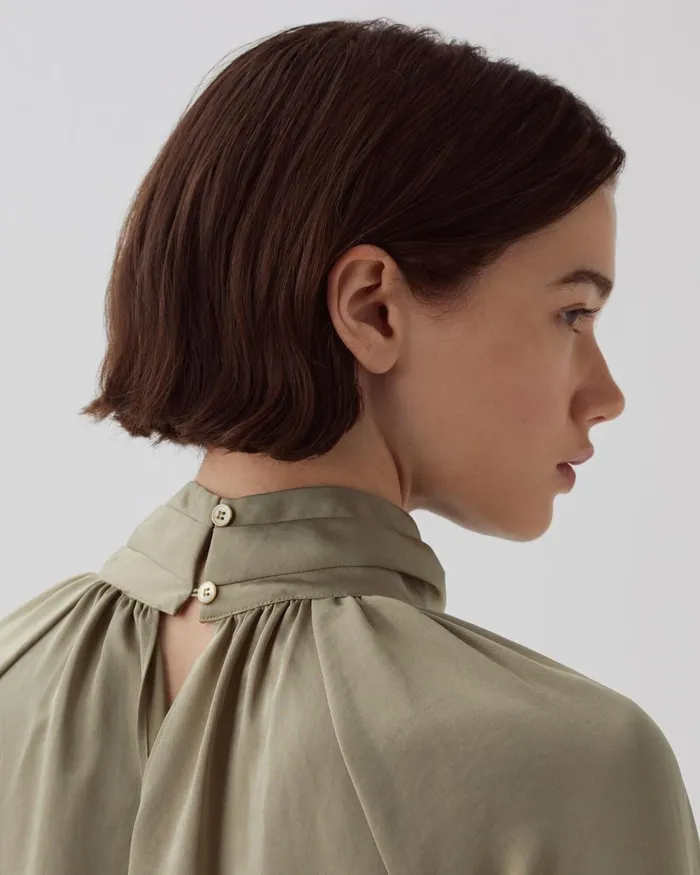 Women Flowing Blouse Covert Green Comptoir Des Cotonniers Blouses and Shirts and Tops