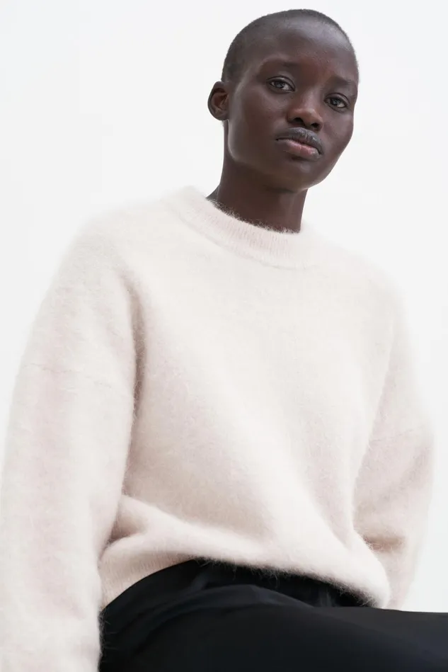 Women Fluffy Sweater Canvas Beige Filippa K Knitwear