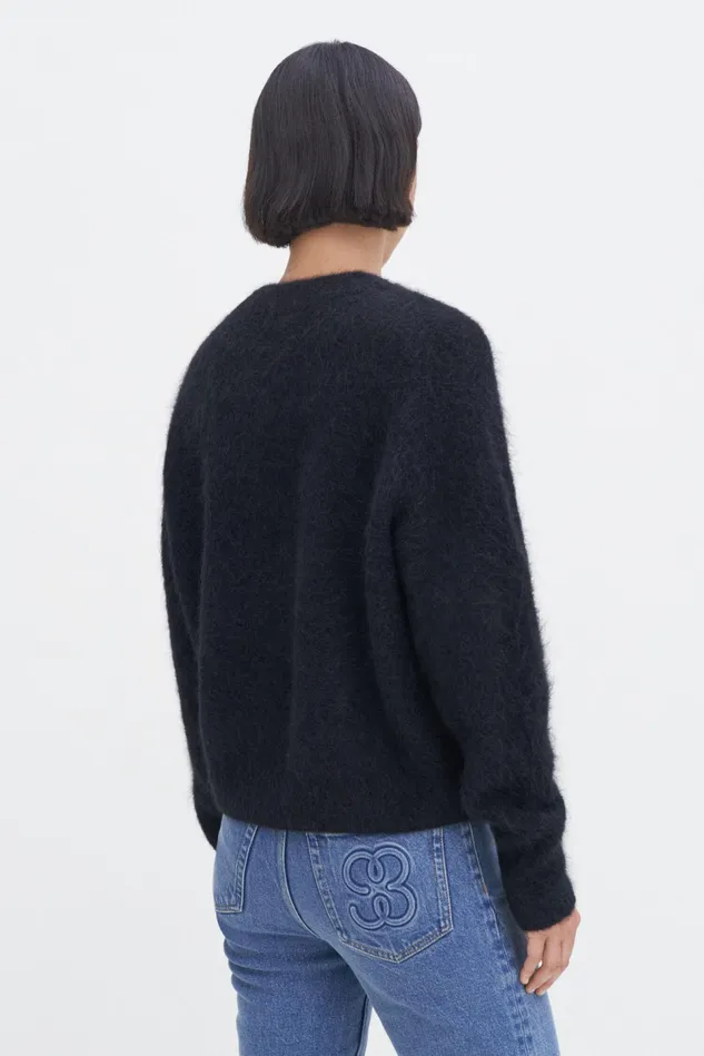 Women Fluffy Sweater Ink Black Filippa K Knitwear