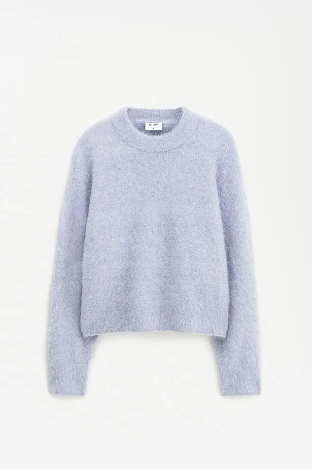 Women Fluffy Sweater Mist Blue Filippa K Knitwear
