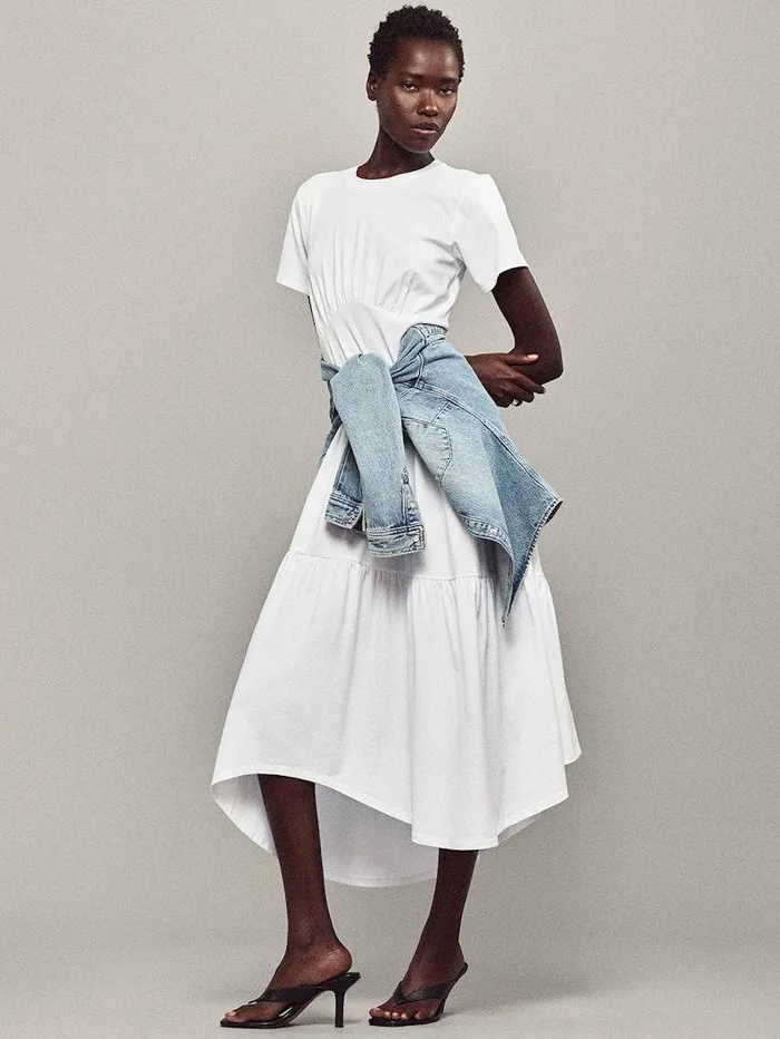 Women FRAME Dresses and Jumpsuits Gathered Seam Short Sleeve Dress Women FRAME Dresses and Jumpsuits Gathered Seam Short Sleeve Dress