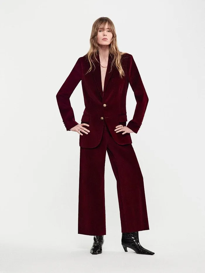 Women FRAME Pants Crop Velvet Wide Leg Women FRAME Pants Crop Velvet Wide Leg