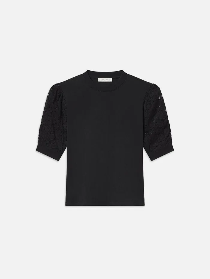 Women FRAME Tanks and Tees Lace Sleeve Frankie Tee