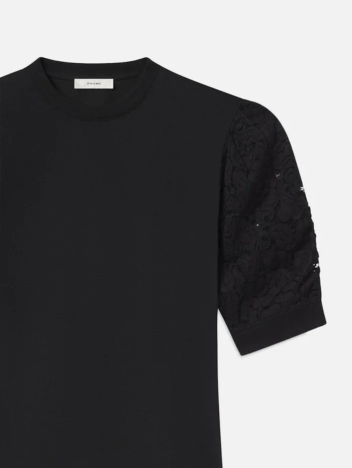 Women FRAME Tanks and Tees Lace Sleeve Frankie Tee Women FRAME Tanks and Tees Lace Sleeve Frankie Tee
