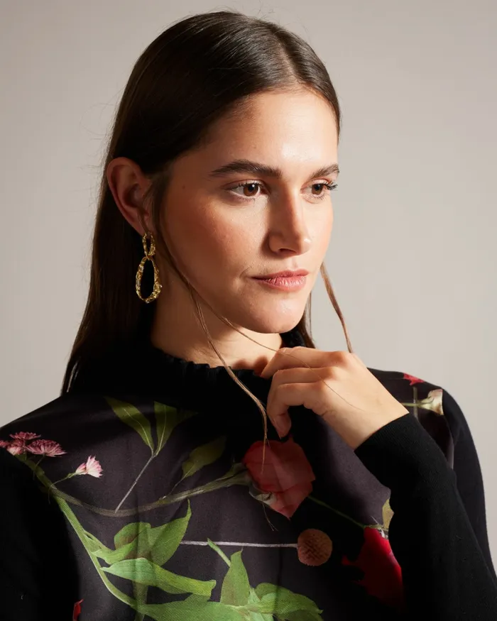 Women FRASIEE 8211 Woven Front Sweater Black Ted Baker Jumpers and Cardigans Women FRASIEE 8211 Woven Front Sweater Black Ted Baker Jumpers and Cardigans