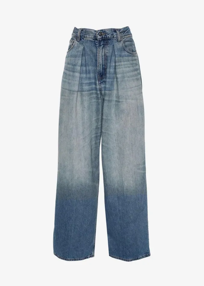 Women Haikure Candy Pleated Wide Leg Jeans 8211 Blue Tencel The Frankie Shop Bottoms