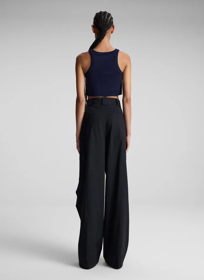Women Halsey Cropped Cotton Rib Tank Maritime Navy ALC Tops