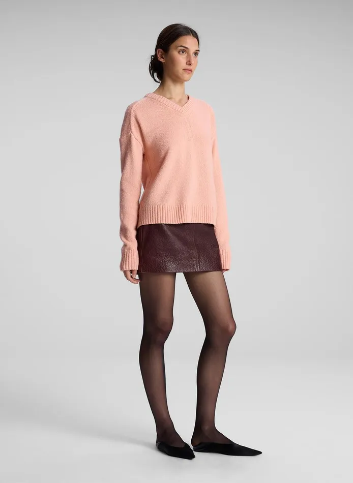 Women Harley Wool Cashmere V Neck Sweater Salmon ALC Sweaters