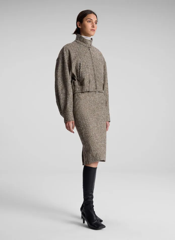 Women Harrison Tweed Houndstooth Jacket Creambrown ALC Suits