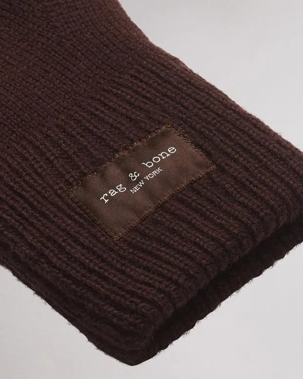 Women Hats and Gloves Rag and Bone Addison Tech Gloves Chocolate Brown