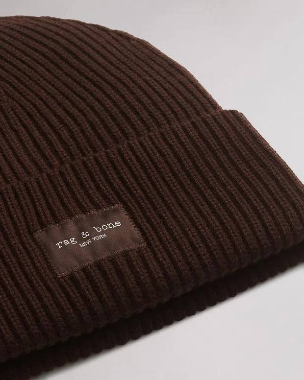 Women Hats and Gloves Rag and Bone Blake Beanie Chocolate Brown