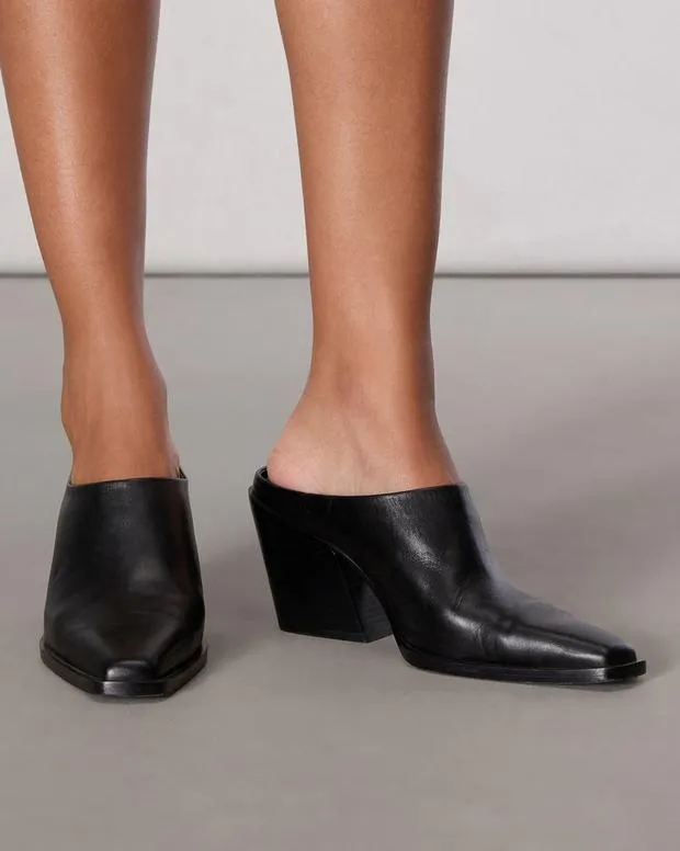 Women Heels Rag and Bone Joni Leather Mule Black