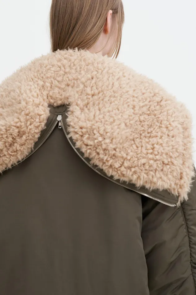 Women Hooded Bomber Jacket Dark Sage Filippa K Outerwear