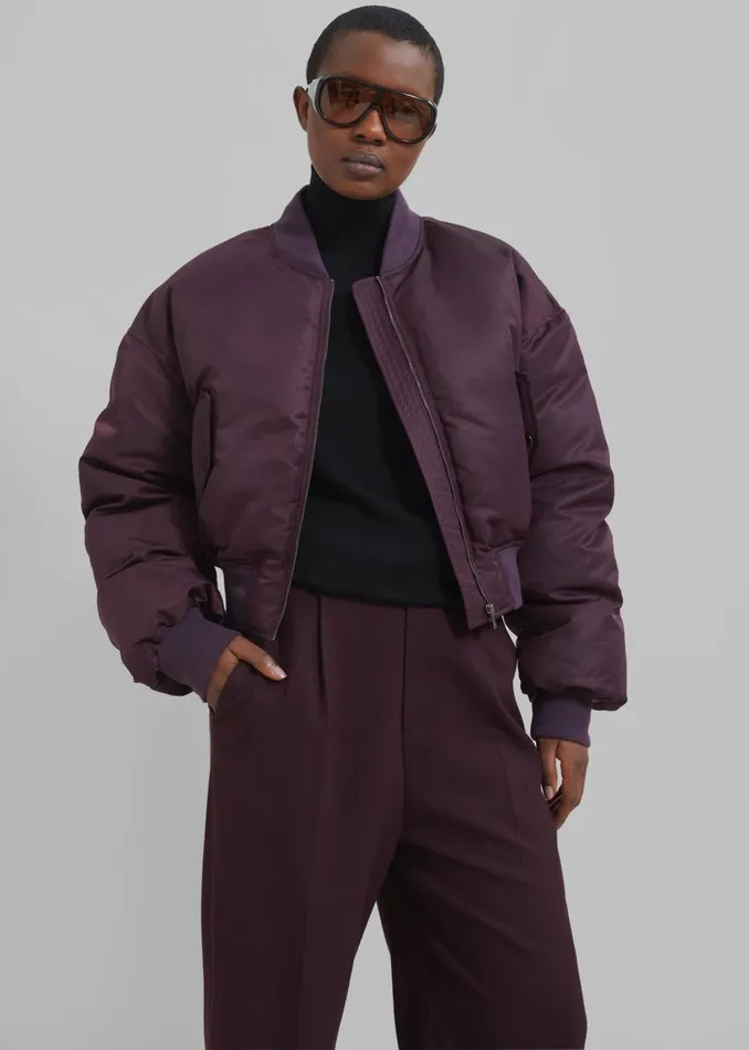 Women Houghton Cropped Bomber 8211 Prune The Frankie Shop Outerwear