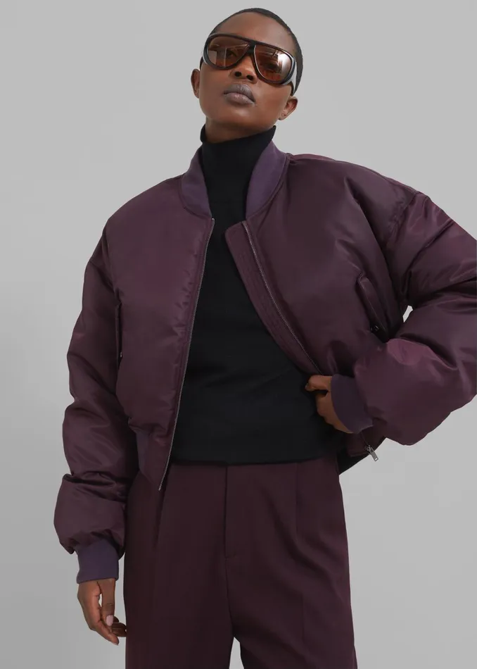 Women Houghton Cropped Bomber 8211 Prune The Frankie Shop Outerwear