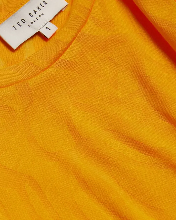 Women IILAA 8211 Frill Sleeve Burnout Pattern Top Orange Ted Baker Tops and Blouses Women IILAA 8211 Frill Sleeve Burnout Pattern Top Orange Ted Baker Tops and Blouses
