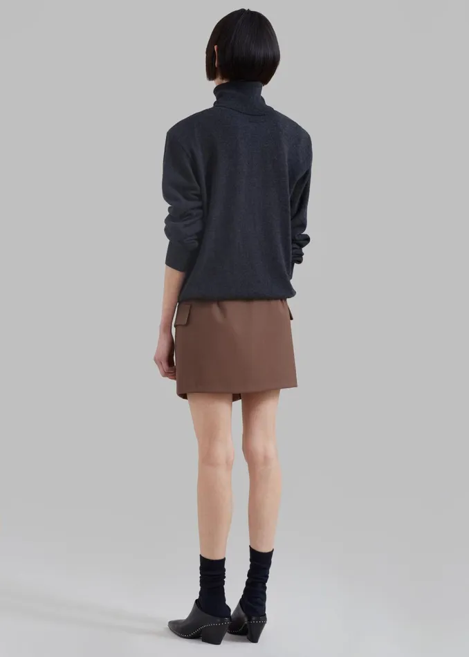 Women Ines Thin Padded Turtleneck 8211 Charcoal The Frankie Shop Knitwear