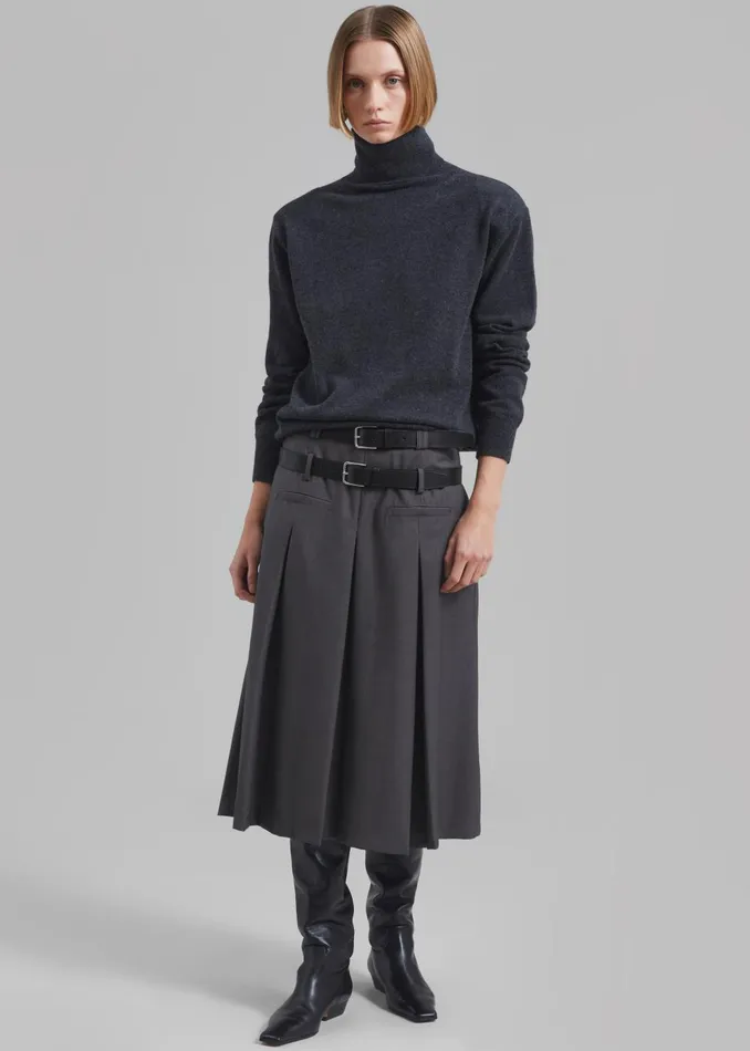 Women Ines Thin Padded Turtleneck 8211 Charcoal The Frankie Shop Knitwear