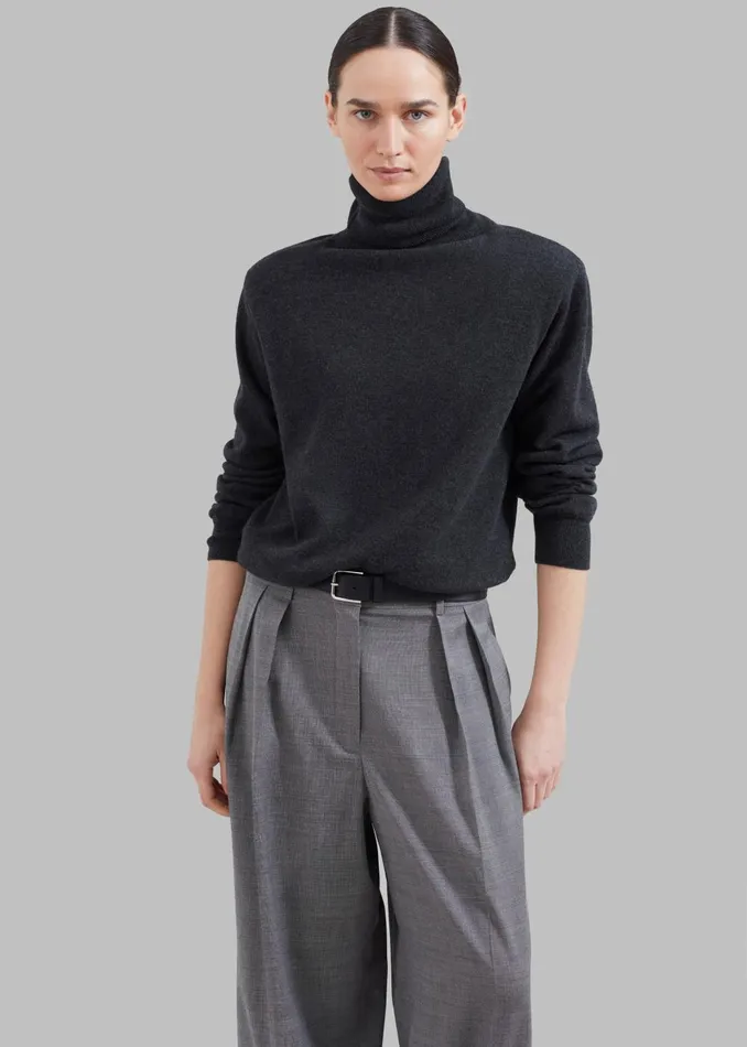 Women Ines Thin Padded Turtleneck 8211 Charcoal The Frankie Shop Knitwear
