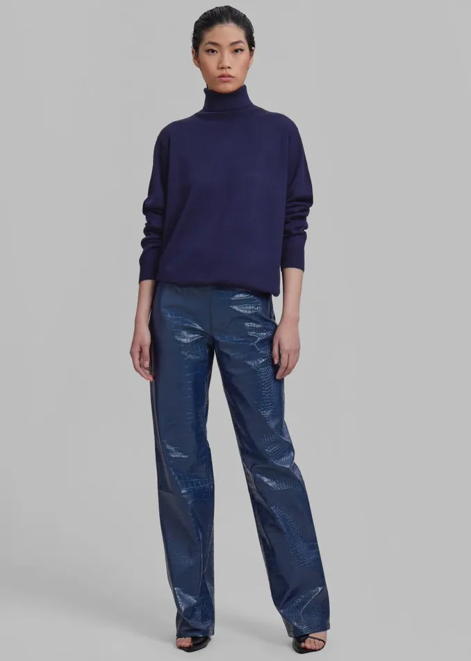 Women Ines Thin Padded Turtleneck 8211 Navy The Frankie Shop Knitwear