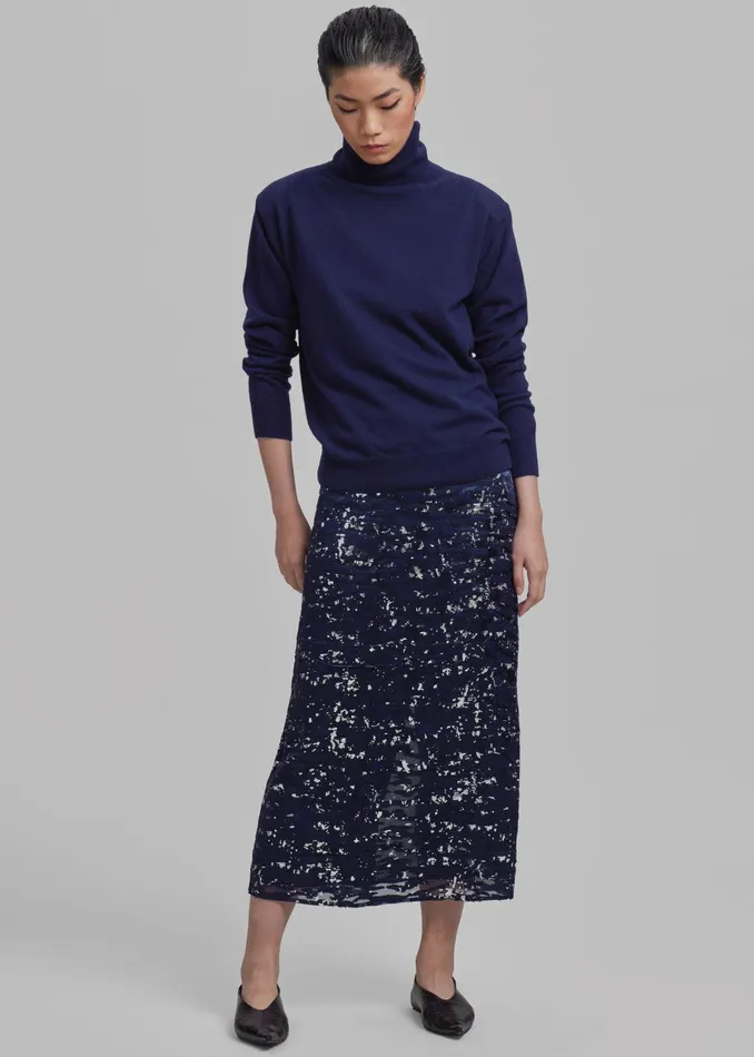 Women Ines Thin Padded Turtleneck 8211 Navy The Frankie Shop Knitwear