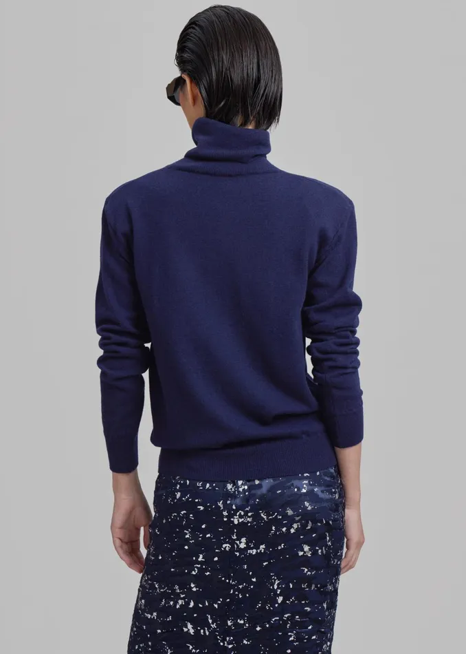 Women Ines Thin Padded Turtleneck 8211 Navy The Frankie Shop Knitwear