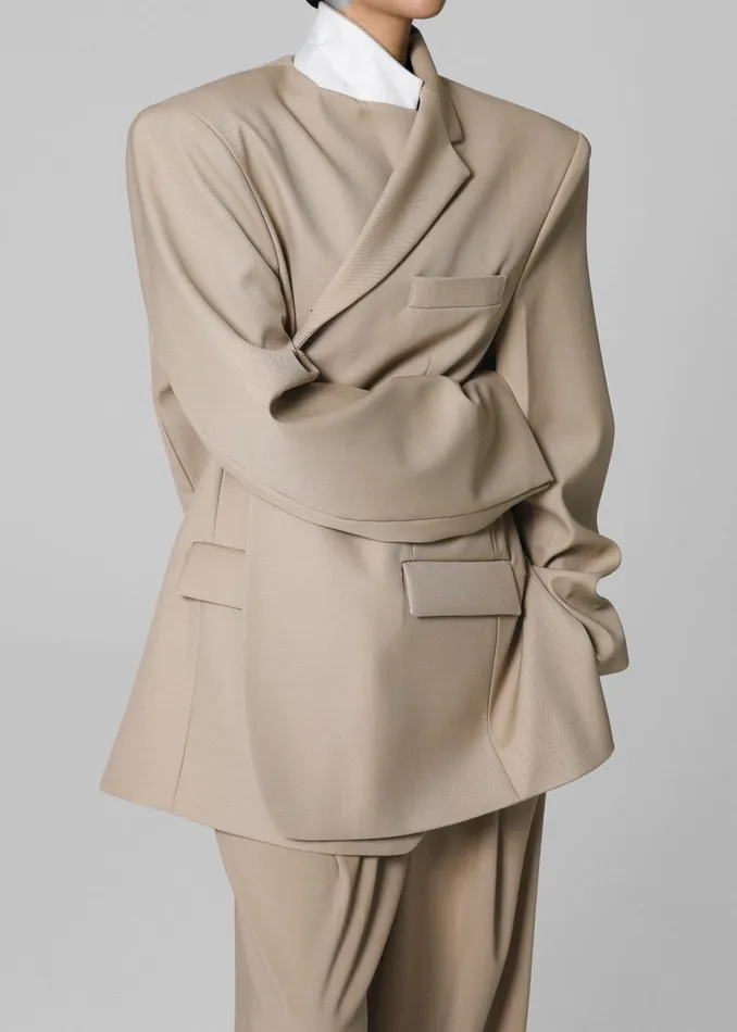 Women Iva Blazer 8211 Beige The Frankie Shop Outerwear