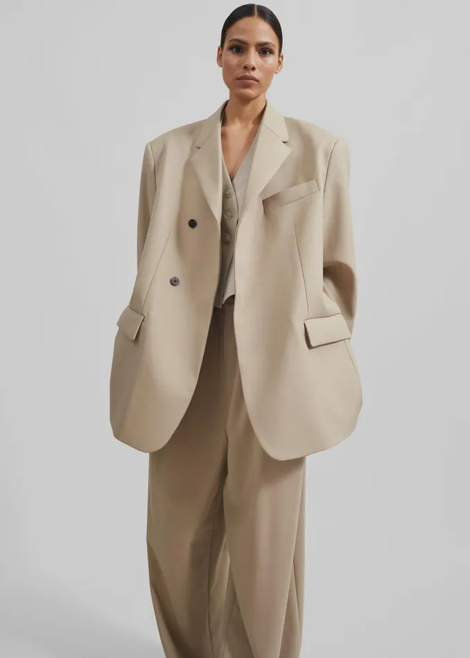 Women Iva Blazer 8211 Beige The Frankie Shop Outerwear