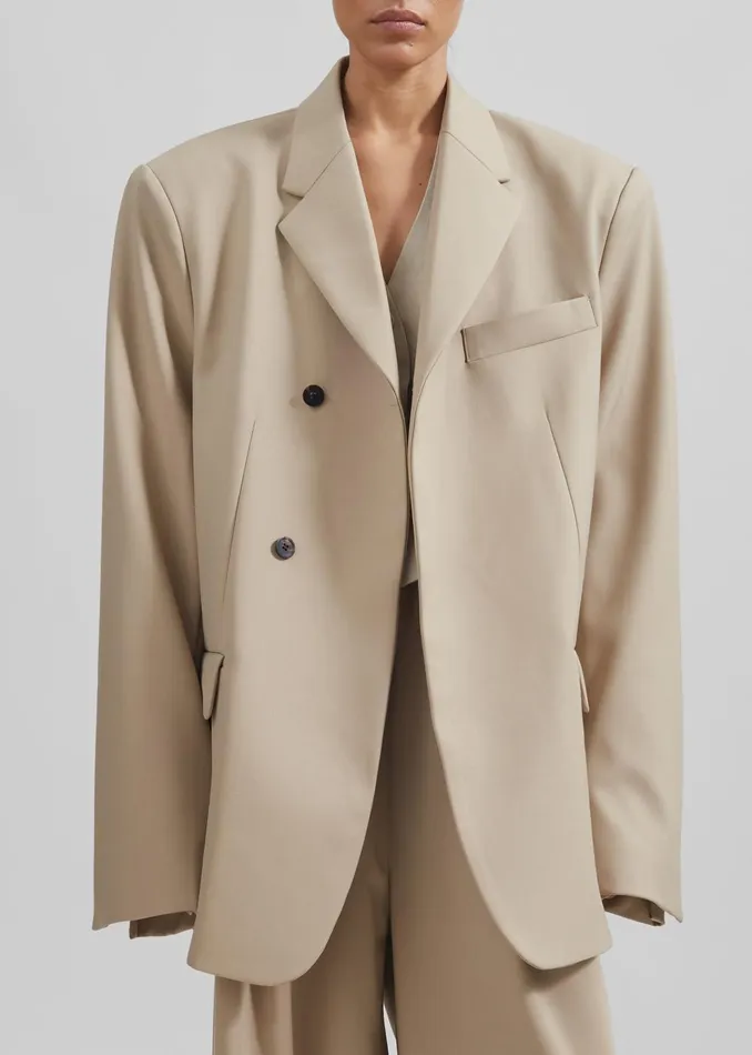 Women Iva Blazer 8211 Beige The Frankie Shop Outerwear