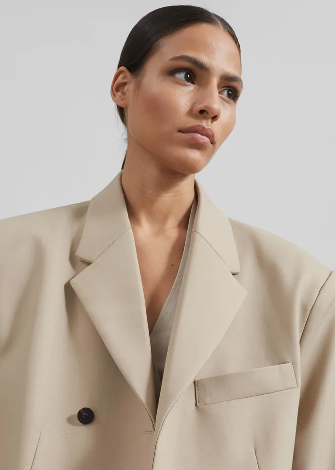 Women Iva Blazer 8211 Beige The Frankie Shop Outerwear