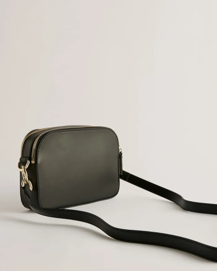 Women IVETA 8211 Webbing Crossbody Camera Bag With Woven Detail Black Ted Baker Crossbody Bags